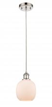  516-1P-PN-G101 - Belfast - 1 Light - 6 inch - Polished Nickel - Cord hung - Mini Pendant