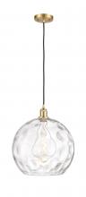  516-1P-SG-G1215-14-LED - Athens Water Glass - 1 Light - 13 inch - Satin Gold - Cord hung - Pendant