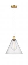  516-1P-SG-GBC-124-LED - Berkshire - 1 Light - 12 inch - Satin Gold - Cord hung - Mini Pendant