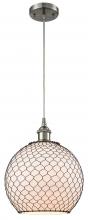 Innovations Lighting 516-1P-SN-G121-10CBK-LED - Farmhouse Chicken Wire - 1 Light - 10 inch - Brushed Satin Nickel - Cord hung - Mini Pendant