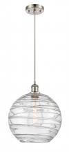  516-1P-SN-G1213-12 - Athens Deco Swirl - 1 Light - 12 inch - Brushed Satin Nickel - Cord hung - Mini Pendant