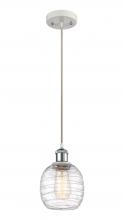  516-1P-WPC-G1013-LED - Belfast - 1 Light - 6 inch - White Polished Chrome - Cord hung - Mini Pendant