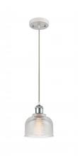 Innovations Lighting 516-1P-WPC-G412-LED - Dayton - 1 Light - 6 inch - White Polished Chrome - Cord hung - Mini Pendant