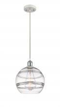  516-1P-WPC-G556-10CL - Rochester - 1 Light - 10 inch - White Polished Chrome - Cord hung - Mini Pendant