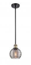  516-1S-BAB-G1213-6SM - Athens Deco Swirl - 1 Light - 6 inch - Black Antique Brass - Mini Pendant