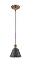  516-1S-BB-M8-BK-LED - Smithfield - 1 Light - 7 inch - Brushed Brass - Mini Pendant