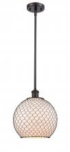  516-1S-OB-G121-10CBK-LED - Farmhouse Chicken Wire - 1 Light - 10 inch - Oil Rubbed Bronze - Mini Pendant