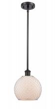  516-1S-OB-G121-8CSN-LED - Farmhouse Chicken Wire - 1 Light - 8 inch - Oil Rubbed Bronze - Mini Pendant