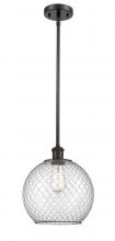  516-1S-OB-G122-10CBK-LED - Farmhouse Chicken Wire - 1 Light - 10 inch - Oil Rubbed Bronze - Mini Pendant