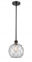  516-1S-OB-G122-8RW-LED - Farmhouse Rope - 1 Light - 8 inch - Oil Rubbed Bronze - Mini Pendant