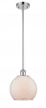  516-1S-PC-G121-8CSN-LED - Farmhouse Chicken Wire - 1 Light - 8 inch - Polished Chrome - Mini Pendant