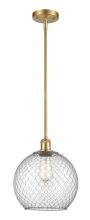  516-1S-SG-G122-10CSN-LED - Farmhouse Chicken Wire - 1 Light - 10 inch - Satin Gold - Mini Pendant