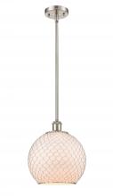  516-1S-SN-G121-10CSN-LED - Farmhouse Chicken Wire - 1 Light - 10 inch - Brushed Satin Nickel - Mini Pendant