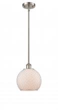  516-1S-SN-G121-8CSN-LED - Farmhouse Chicken Wire - 1 Light - 8 inch - Brushed Satin Nickel - Mini Pendant