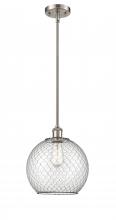  516-1S-SN-G122-10CBK-LED - Farmhouse Chicken Wire - 1 Light - 10 inch - Brushed Satin Nickel - Mini Pendant