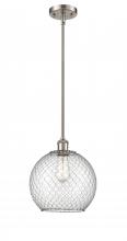  516-1S-SN-G122-10CSN-LED - Farmhouse Chicken Wire - 1 Light - 10 inch - Brushed Satin Nickel - Mini Pendant