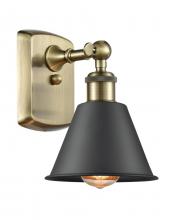  516-1W-AB-M8-BK-LED - Smithfield - 1 Light - 7 inch - Antique Brass - Sconce