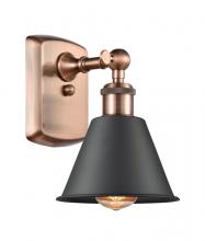  516-1W-AC-M8-BK-LED - Smithfield - 1 Light - 7 inch - Antique Copper - Sconce