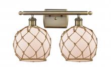 Innovations Lighting 516-2W-AB-G121-8RB-LED - Farmhouse Rope - 2 Light - 18 inch - Antique Brass - Bath Vanity Light