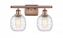  516-2W-AC-G1013-LED - Belfast - 2 Light - 16 inch - Antique Copper - Bath Vanity Light