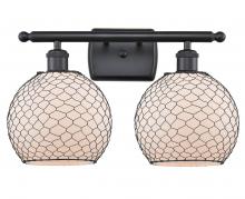 Innovations Lighting 516-2W-BK-G121-8CBK-LED - Farmhouse Chicken Wire - 2 Light - 18 inch - Matte Black - Bath Vanity Light