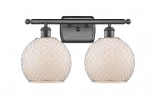  516-2W-OB-G121-8CSN-LED - Farmhouse Chicken Wire - 2 Light - 18 inch - Oil Rubbed Bronze - Bath Vanity Light