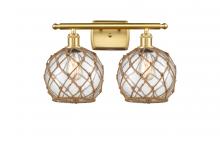 Innovations Lighting 516-2W-SG-G122-8RB-LED - Farmhouse Rope - 2 Light - 18 inch - Satin Gold - Bath Vanity Light