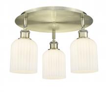  516-3C-AB-G559-5GWH - Bridal Veil - 3 Light - 17 inch - Antique Brass - Flush Mount