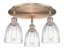  516-3C-AC-G442 - Brookfield - 3 Light - 18 inch - Antique Copper - Flush Mount