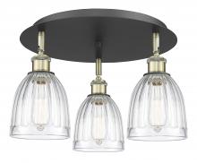  516-3C-BAB-G442 - Brookfield - 3 Light - 18 inch - Black Antique Brass - Flush Mount