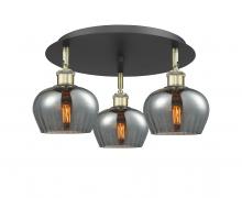  516-3C-BAB-G93 - Fenton - 3 Light - 18 inch - Black Antique Brass - Flush Mount