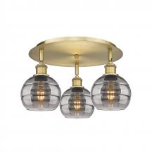  516-3C-BB-G556-6SM - Rochester - 3 Light - 18 inch - Brushed Brass - Flush Mount