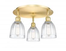  516-3C-SG-G442 - Brookfield - 3 Light - 18 inch - Satin Gold - Flush Mount