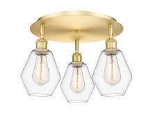  516-3C-SG-G652-6 - Cindyrella - 3 Light - 18 inch - Satin Gold - Flush Mount