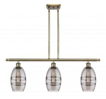  516-3I-AB-G557-6SM - Vaz - 3 Light - 36 inch - Antique Brass - Cord hung - Island Light