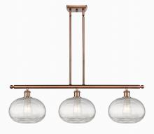  516-3I-AC-G555-10CL - Ithaca - 3 Light - 37 inch - Antique Copper - Cord hung - Island Light