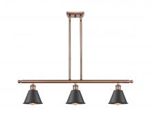  516-3I-AC-M8-BK-LED - Smithfield - 3 Light - 36 inch - Antique Copper - Cord hung - Island Light