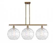  516-3I-BB-G1215-12 - Athens Water Glass - 3 Light - 39 inch - Brushed Brass - Stem Hung - Island Light