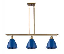  516-3I-BB-MBD-75-BL - Plymouth - 3 Light - 36 inch - Brushed Brass - Cord hung - Island Light