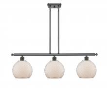  516-3I-OB-G121-8CSN-LED - Farmhouse Chicken Wire - 3 Light - 36 inch - Oil Rubbed Bronze - Cord hung - Island Light