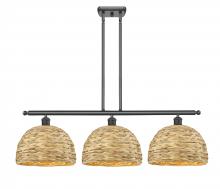  516-3I-OB-RBD-12-NAT - Woven Rattan - 3 Light - 39 inch - Oil Rubbed Bronze - Multi Pendant