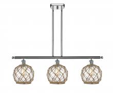  516-3I-PC-G122-8RB - Farmhouse Rope - 3 Light - 36 inch - Polished Chrome - Cord hung - Island Light