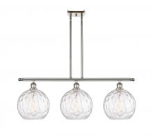  516-3I-PN-G1215-10 - Athens Water Glass - 3 Light - 37 inch - Polished Nickel - Cord hung - Island Light