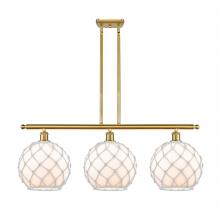 Innovations Lighting 516-3I-SG-G121-10RW-LED - Farmhouse Rope - 3 Light - 37 inch - Satin Gold - Cord hung - Island Light