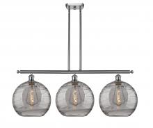  516-3I-SN-G1213-12SM - Athens Deco Swirl - 3 Light - 39 inch - Brushed Satin Nickel - Cord hung - Island Light