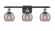 Innovations Lighting 516-3W-BAB-G1213-6SM - Athens Deco Swirl - 3 Light - 26 inch - Black Antique Brass - Bath Vanity Light