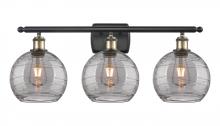  516-3W-BAB-G1213-8SM - Athens Deco Swirl - 3 Light - 28 inch - Black Antique Brass - Bath Vanity Light