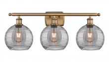  516-3W-BB-G1213-8SM - Athens Deco Swirl - 3 Light - 28 inch - Brushed Brass - Bath Vanity Light