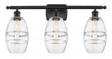  516-3W-BK-G557-6CL - Vaz - 3 Light - 26 inch - Matte Black - Bath Vanity Light