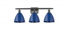  516-3W-BK-MBD-75-BL - Plymouth - 3 Light - 28 inch - Matte Black - Bath Vanity Light